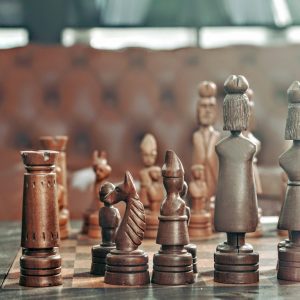 selective focus photography of chess pieces